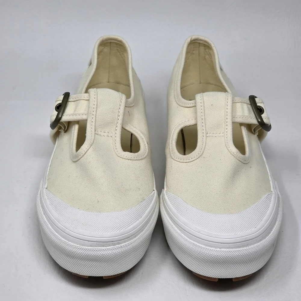 Vans Style 93 Mary Jane Women's Size 6 Beige Linen Canvas Buckle Shoes NEW